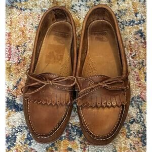 Vintage Bass Weejuns Women’s Sz 8 Penny Loafers Saddle Brown Tassel Fringe USA